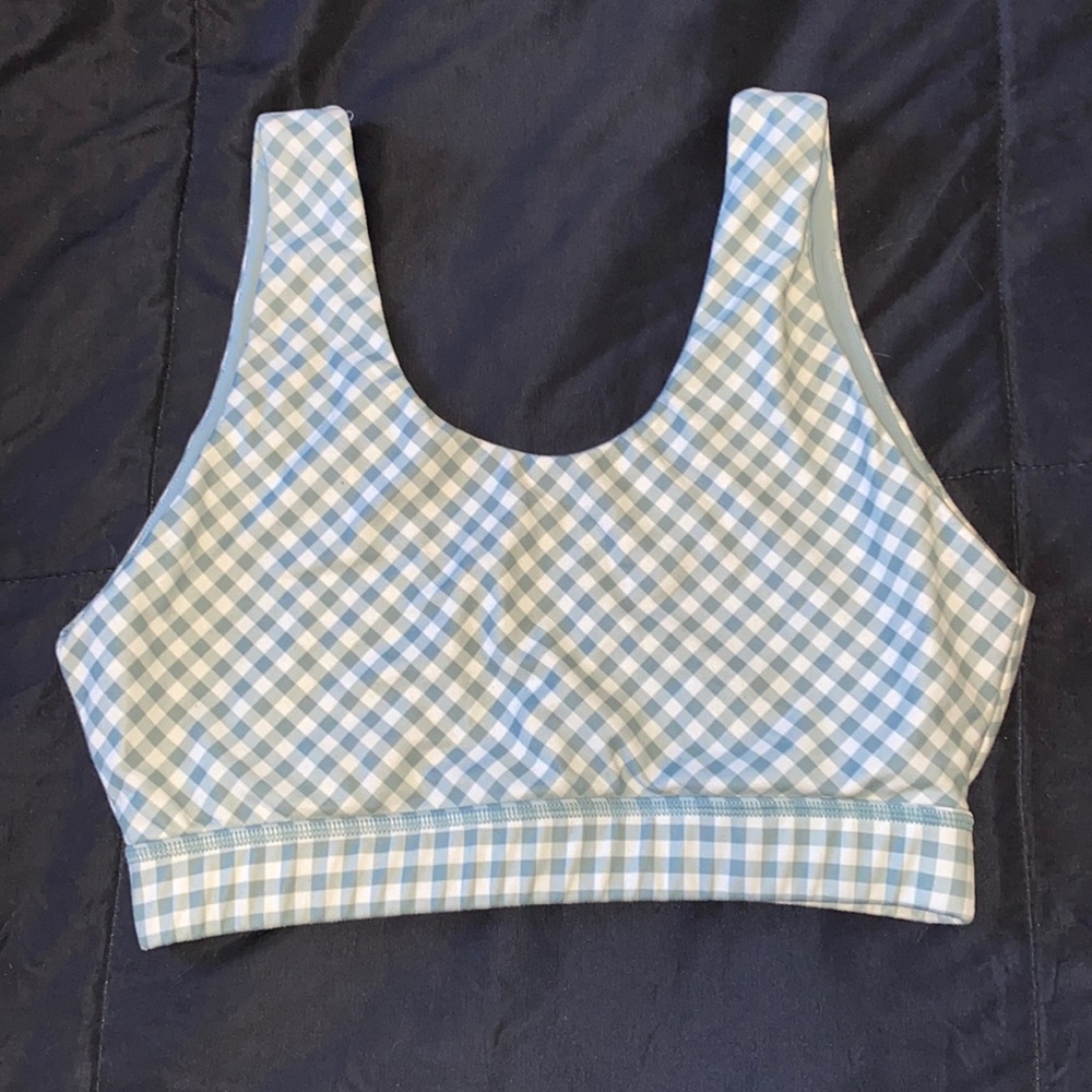GLYDER Gingham Check Sports Bra - Sz L